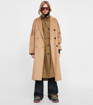 Zara + Oversized Double-Breasted Coat