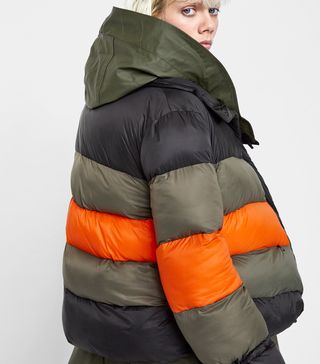 Zara + Block Color Puffer Jacket