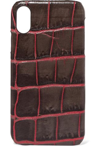 The Case Factory + Croc-Effect Leather iPhone XR Case