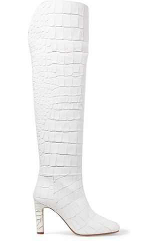 Gabriela Hearst + Linda Croc-Effect Leather Over-the-Knee Boots