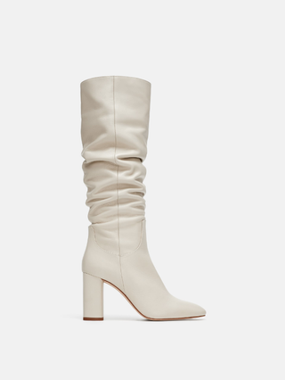 Zara + High-Heeled Leather Boots