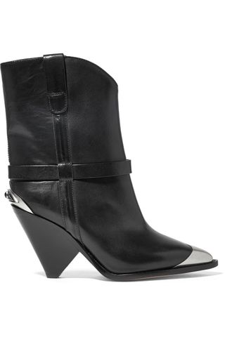 Isabel Marant + Lamsy Embellished Leather Ankle Boots
