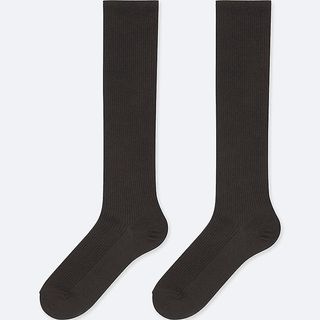 Uniqlo + Heattech Knee-High Ribbed Socks