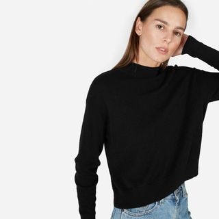 Everlane + Cashmere Crop Mockneck Sweater