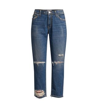 Current/Elliott + The Repaired Fling Distressed Crop Jeans