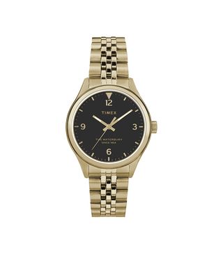 Timex + Waterbury Womens 34mm Stainless Steel Watch in Gold-Tone