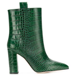 Paris Texas + Snakeskin Effect Boots in Green