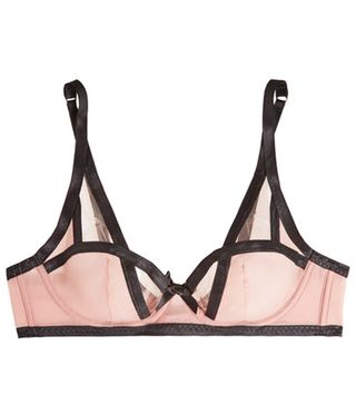 Agent Provocateur + Joan Tulle-Trimmed Microfiber Underwired Bra
