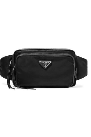 Prada + Leather-Trimmed Shell Belt Bag