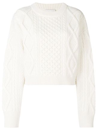 3.1 Phillip Lim + Cropped Cable-Knit Sweater