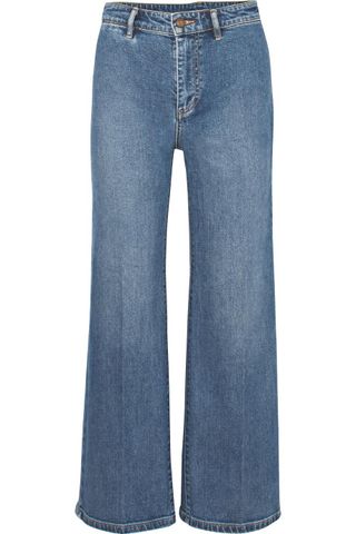 Vince + Cropped High-Rise Wide-Leg Jeans