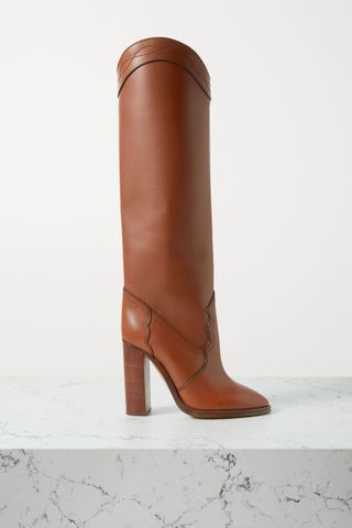 Saint Laurent + Kate Leather Knee Boots