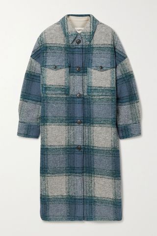 Isabel Marant Étoile + Gabrion Oversized Checked Brushed Wool-Blend Felt Coat