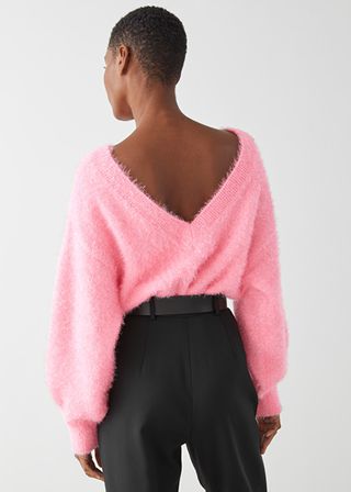 & Other Stories + Relaxed Fuzzy V-Cut Back Sweater