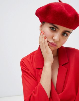 Monki + Beret in Red
