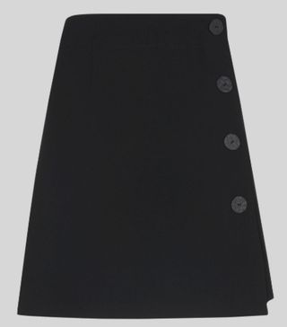 Whistles + Button Detail Crepe Skirt