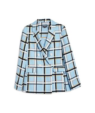 Topshop + Check Double Breasted Jacket
