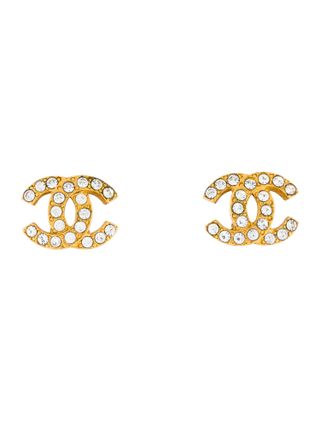 Chanel + C Crystal Clip-On Earrings