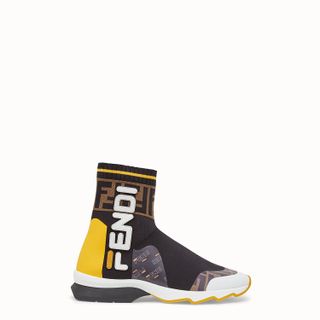 Fendi + Multicolor Fabric Sneaker Boots
