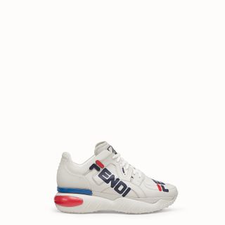 Fendi + White Leather Sneakers