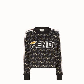 Fendi + Black Cotton Sweatshirt