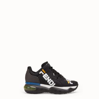 Fendi + Black Leather Sneakers