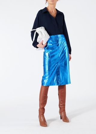 Tibi + Tech Leather Trouser Skirt