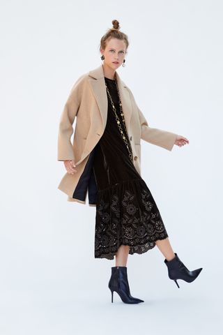 Zara + Buttoned Coat