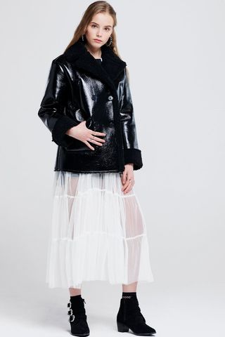 Storets + Via Patent Leather Coat