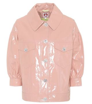 Shrimps + Faux Patent Leather Blouson Jacket