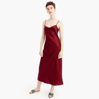 J.Crew + Collection Mixed Satin-Crepe Slip Dress