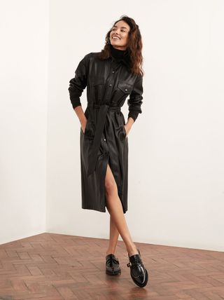 Kitri + Jacqueline Black Vegan Leather Dress