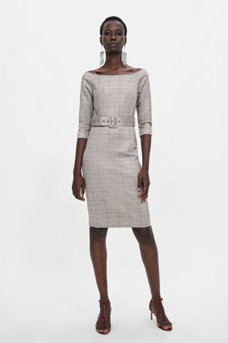 Zara + Plaid Sheath Dress