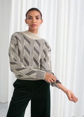 & Other Stories + Contrast Knit Sweater