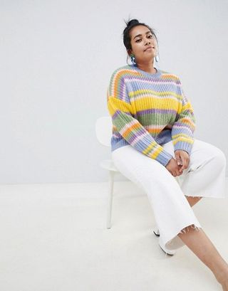 ASOS Curve + Chunky Sweater in Stripe