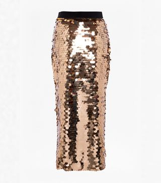 French Connection + Emilia Sequin Jersey Midi Skirt
