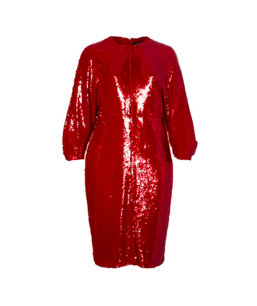 Leighton Sheer Long Sleeve Holiday Dress Black