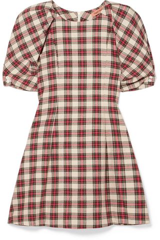 Maggie Marilyn + Fashionably Early Plaid Cotton Mini Dress