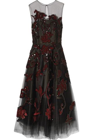 Oscar de la Renta + Embellished Tulle Gown