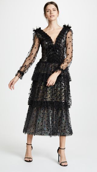 Rodarte + Tulle and Sequin Tiered Dress