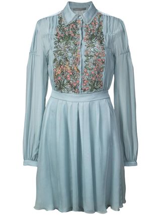 Alberta Ferretti + Floral-Embellished Dress