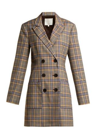 Tibi + Lucas Checked Canvas Blazer Dress