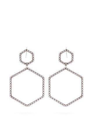 Isabel Marant + Here It Is Crystal Hexagon Drop Earrings