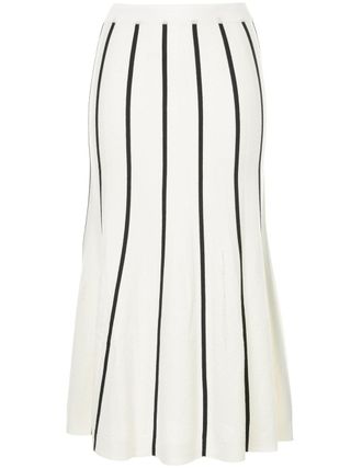 Gabriela Hearst + Flared Striped Skirt
