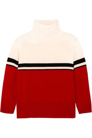 Madeleine Thompson + Amy Color-Block Cashmere Turtleneck Sweater