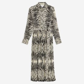 Topshop + Zebra Pleated Shirt Dress