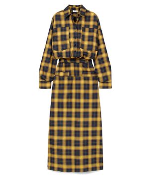 Attico + Tartan Cotton Shirt Dress