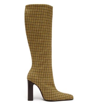 Balenciaga + Houndstooth Check Twill Boots