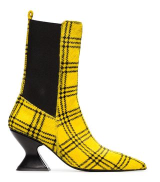 Marques'Almeida + Checked Pointed Ponyhair 75 Boots