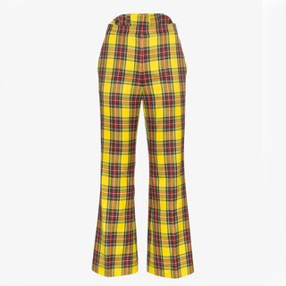 Pushbutton + Check Cropped Trousers